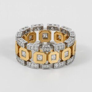 Casa Maria GeoForge Dual-Tone Luxurious Band